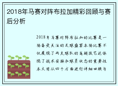 2018年马赛对阵布拉加精彩回顾与赛后分析
